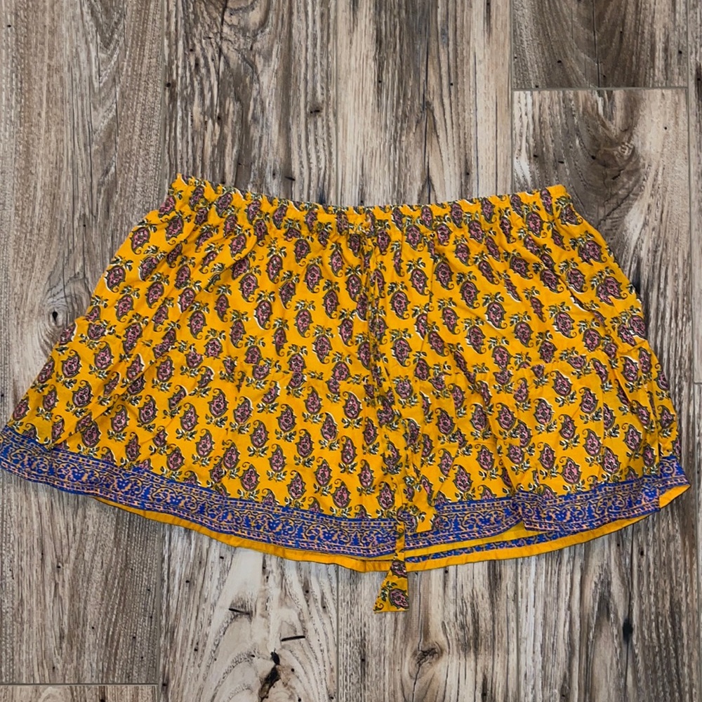 London Jean paisley flared mini skater skirt